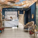 Hotel Regina Caserta · 4 stelle · A due passi dalla Reggia Reception di hotel con pareti affrescate e arredamento elegante